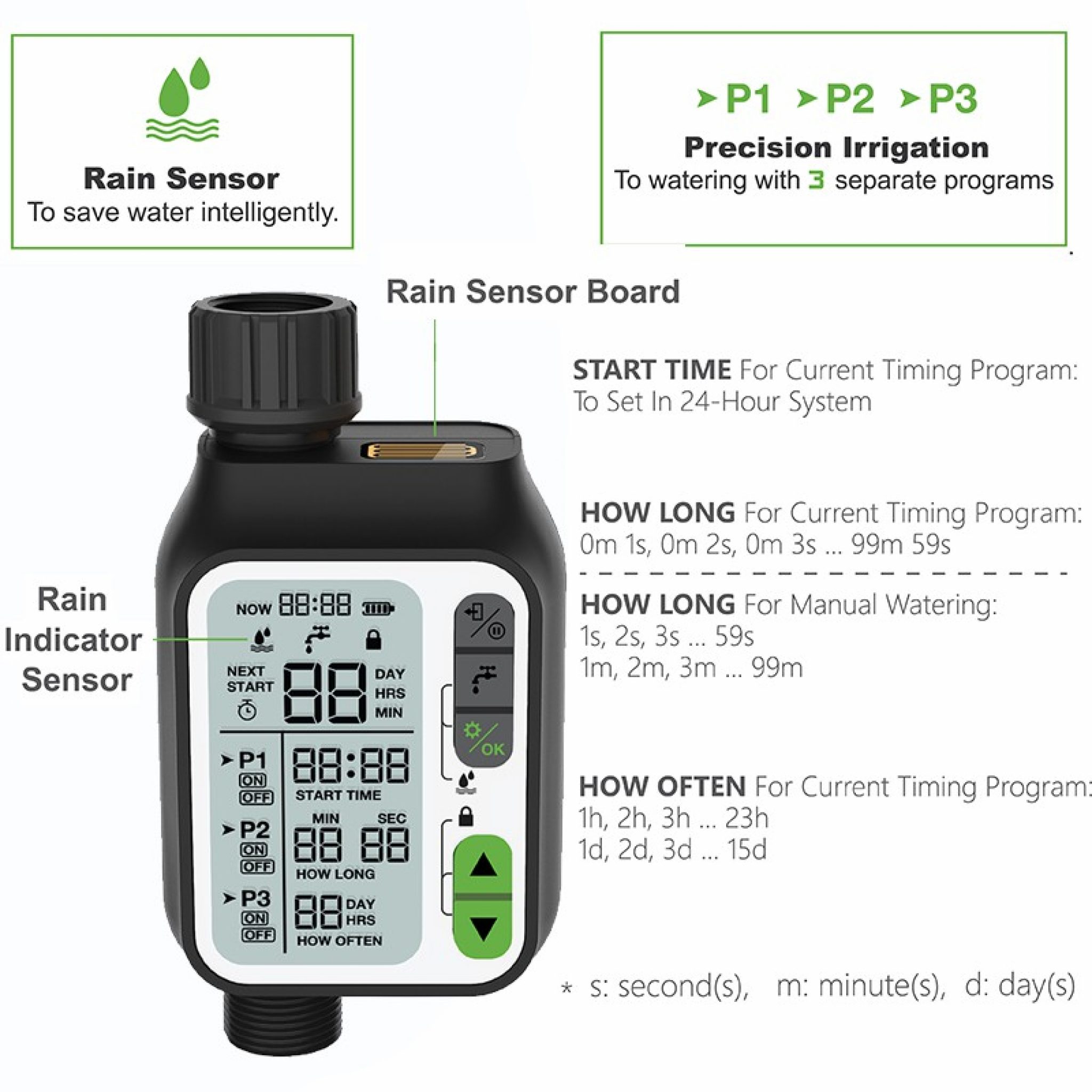 Digital Water Timer (rain sensor) 3V Drip Irrigation BD Ltd. (DIBL)