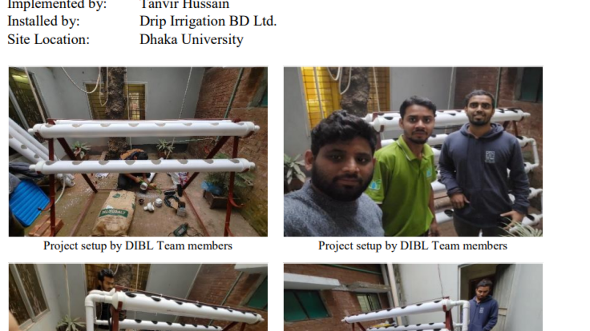 Modern Vertical NFT Hydroponic System at Dhaka University | DIBL 1 Vertical NFT Hydroponic System Dhaka University
